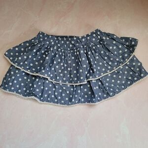 Polka dot ruffle mini skirt skort pull on